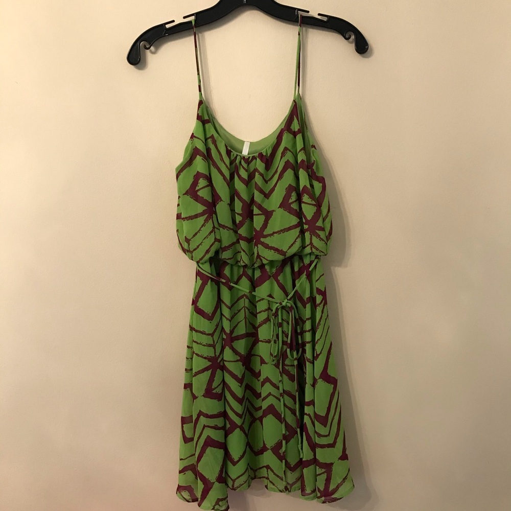 Hello Miss Abstract Print Dress